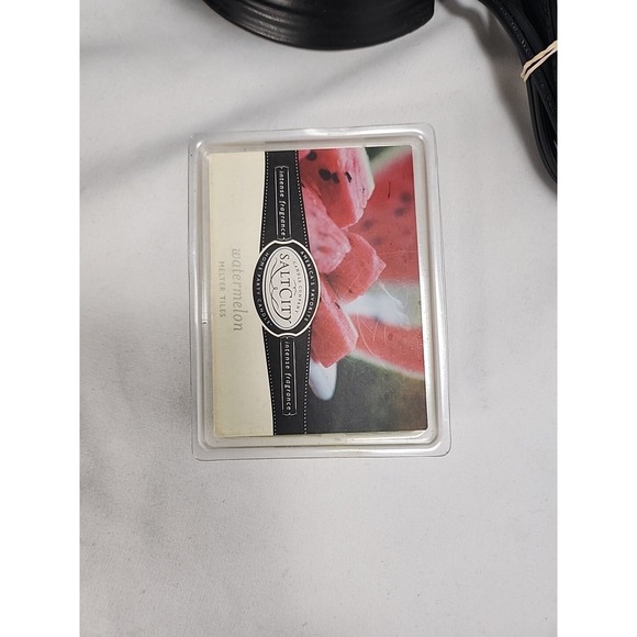 PartyLite Silver/Black Glass Swirl Wax Warmer Scent Glow Scentglow Electric - Picture 13 of 16